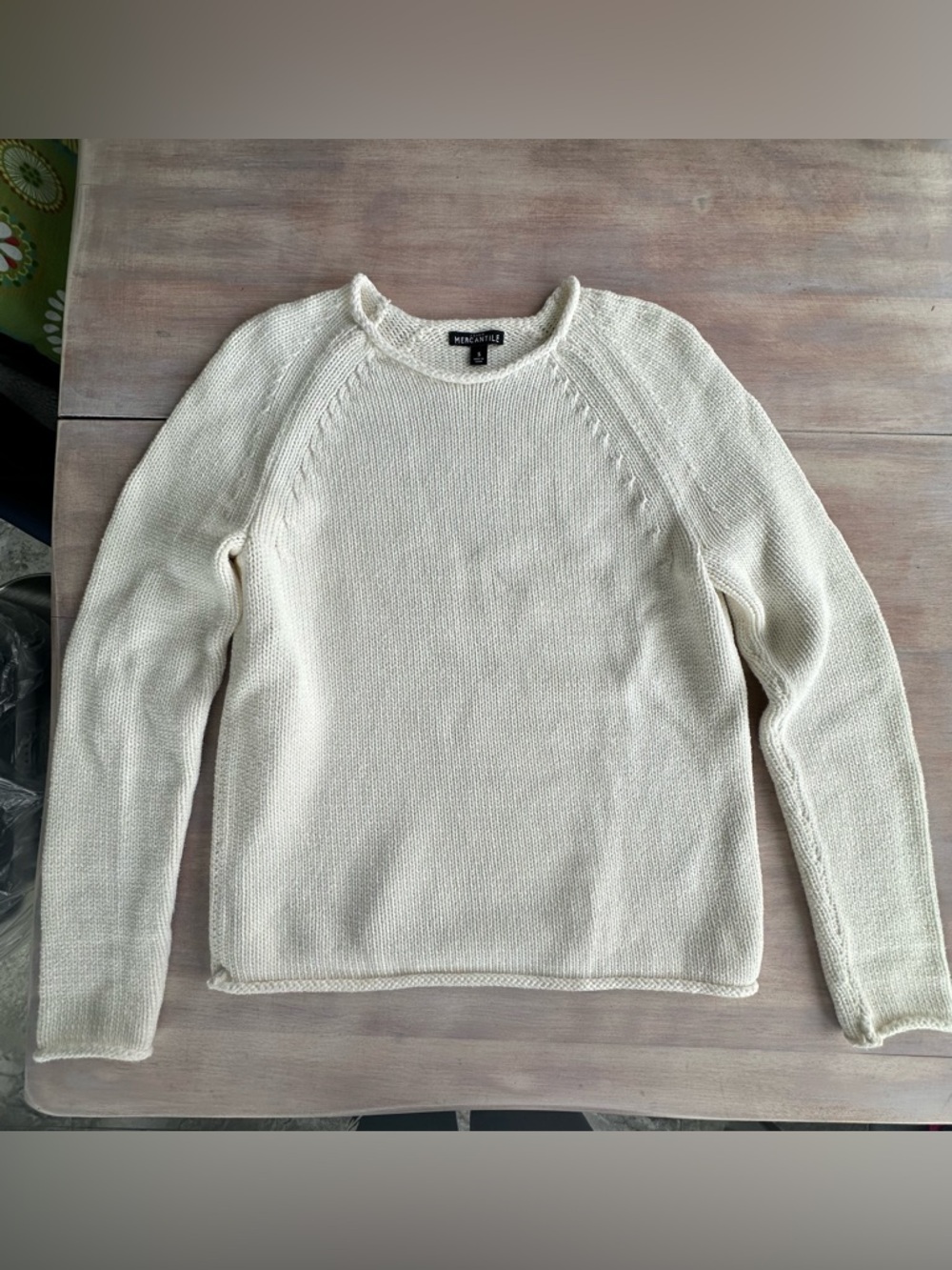 J. Crew white 100% cotton sweater S